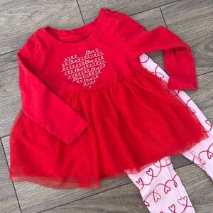 Cat & Jack Valentine’s Day 2-piece girls outfit - 2T - LIKE NEW
